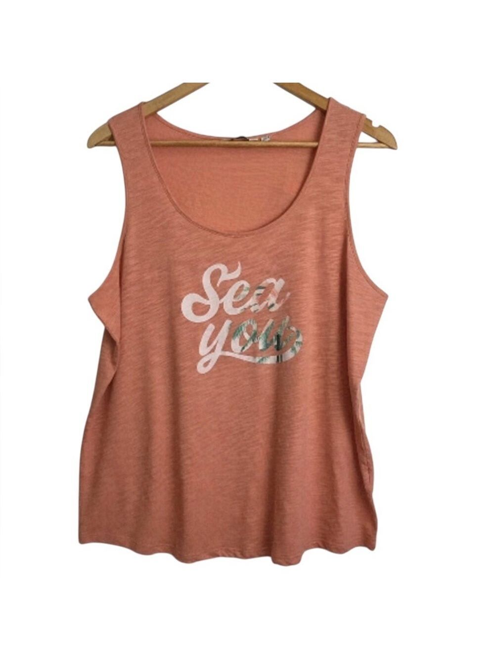 REITMANS tank top Sea print camisole lightweight coastal orange tangerine XL
